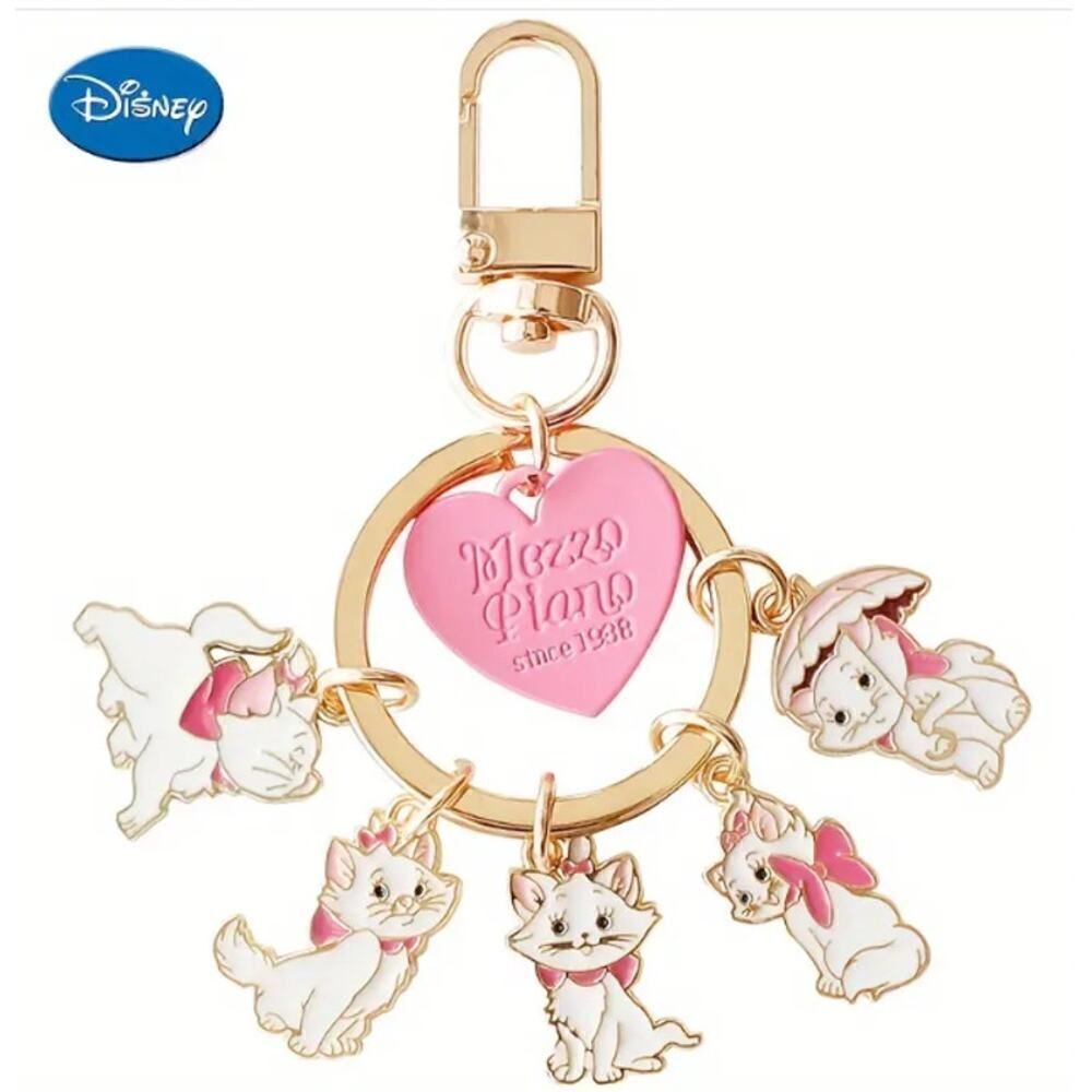 Copied - Copied - New! Kawaii Disney Marie Cat Charm Keychain Keyring Holder C